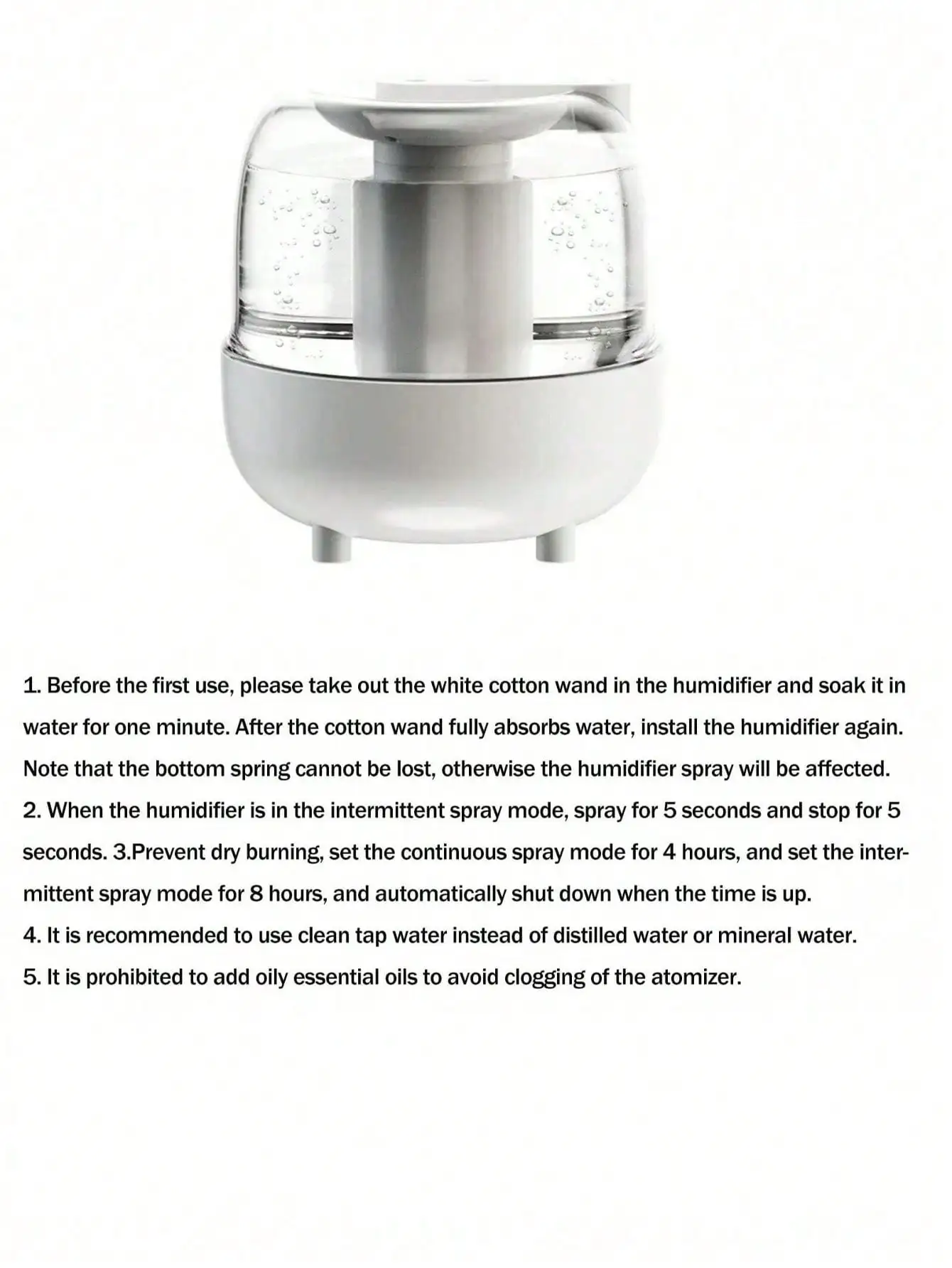 Large Capacity Home Humidifier with Night Light and Essential Oil Diffuser