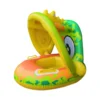 Baby Inflatable Sunshade Swimming Ring with Handrails Unicorn Swimming Ring Baby Seat Baby Toy Removable Floating Ring 2