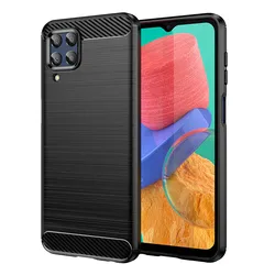 Shockproof Soft Silicone Protective Bumper Case for Samsung Galaxy M Series (Black)