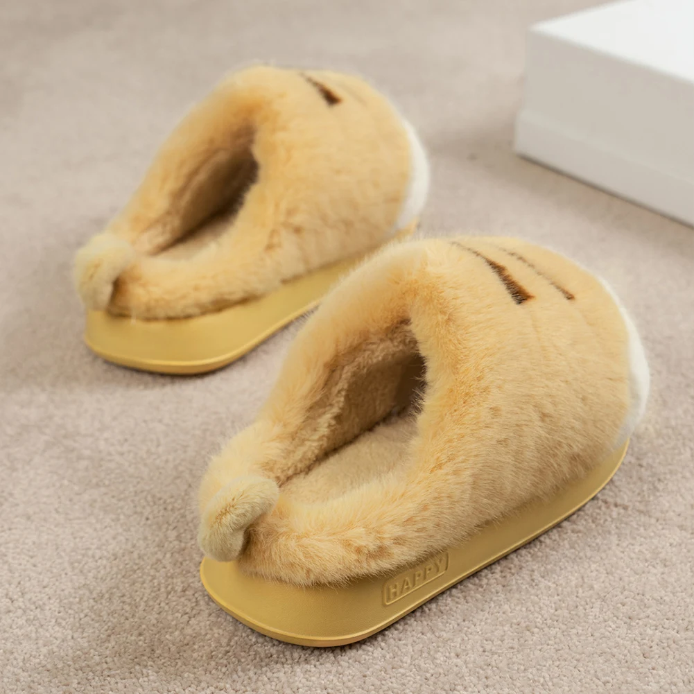 Cute Capybara Cotton Slippers Women Winter Indoor Soft Sole Warm Fur Slides Woman Comfort Non Slip Home Bedroom Slippers