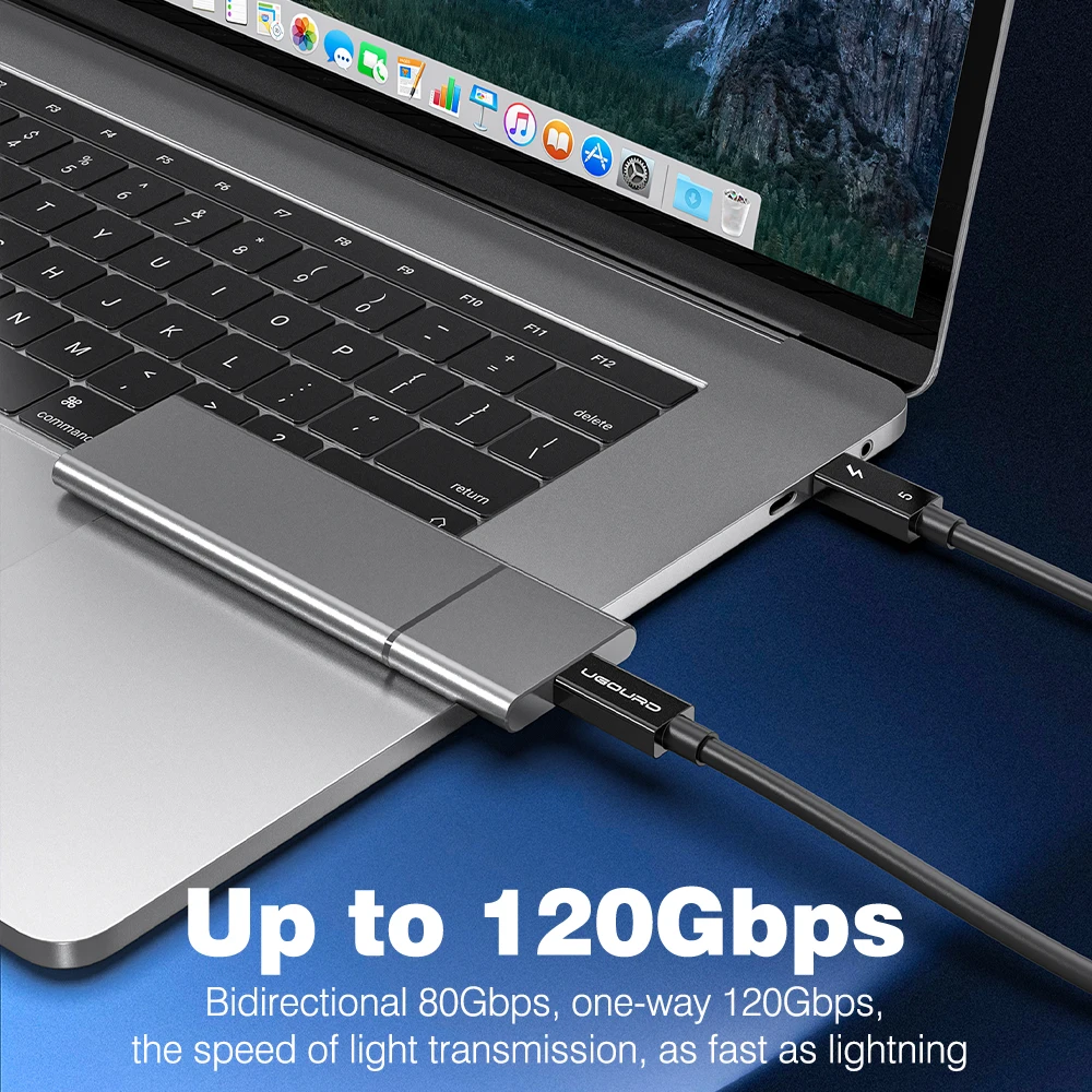썬더볼트 5 케이블 소프트 TPE 80Gbps 타입-C USB4 V2 동축 케이블 USB-C to C 240W 16K 8K eGPU 맥 미니 SSD 아이폰 16 맥북용