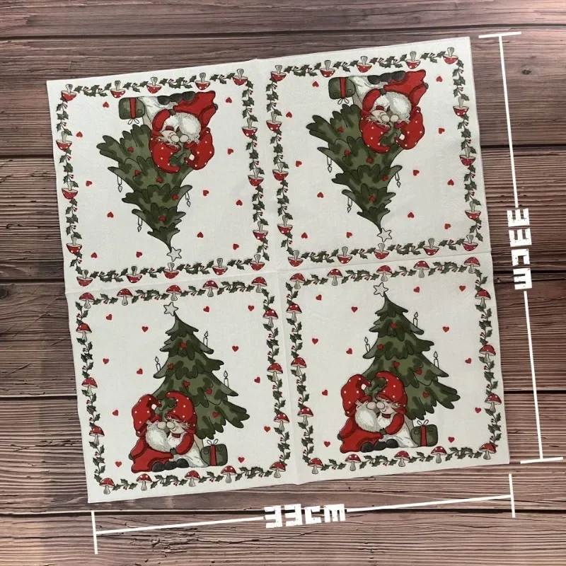 20pcs 33cm New Christmas Party Decoration Paper Christmas Tree Cartoon Father Granny Love Printed Paper Placemats