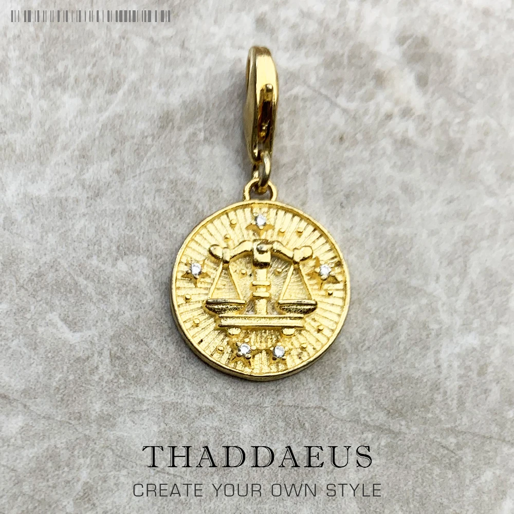Zodiac Sign Vintage Gift Charm Pendant in 925 Sterling Silver