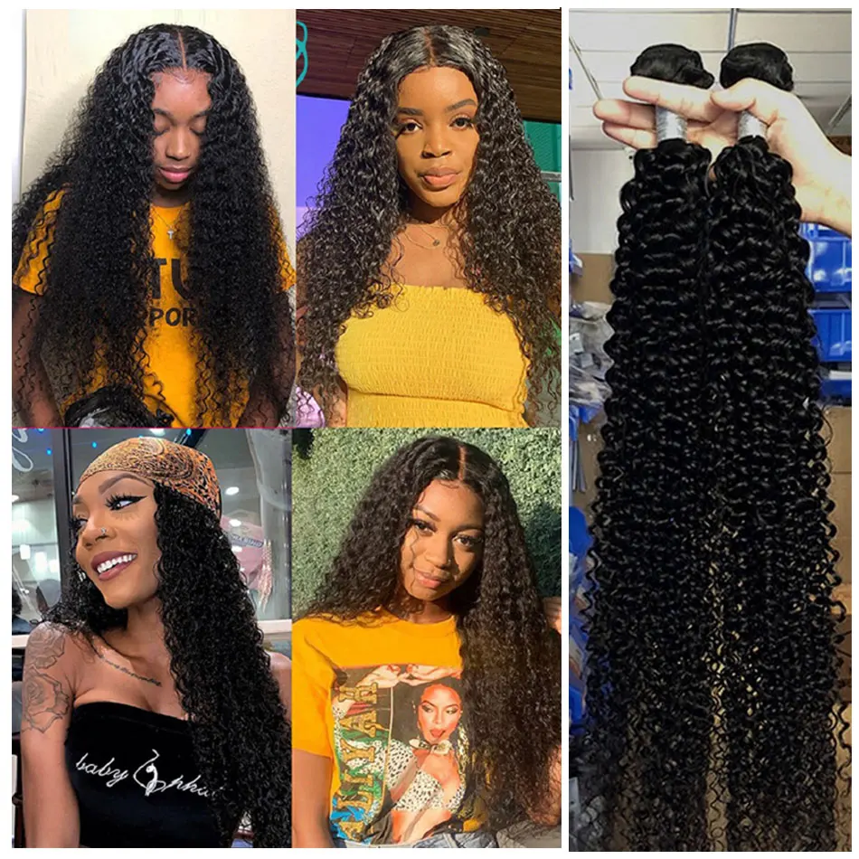 Afro Kinky Curly Hair Bundles Brazilian Hair Weave Bundles 100% Human Remy Raw Virgin Extensions