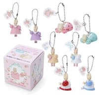 Marron Cream Bunny Keychains 8 Pieces Set Mascot Charms Cute Ball Chain Keyring Girls Toys Gift 1
