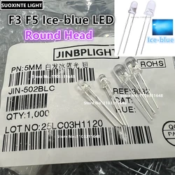 Ice - Blue LED Round Head, 2 - Pin Dip Light - Emitting Diode (F5 Ice - blue 1K)