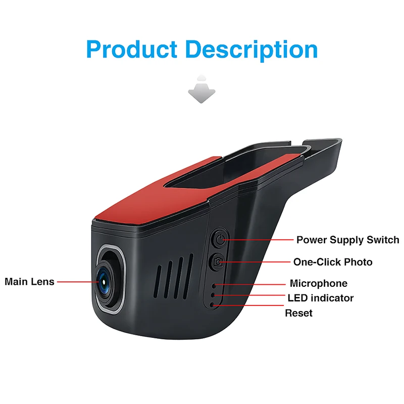 Dossevit  ķ 1080P WDR Ǯ HD ڵ DVR, , 24 ð  ͸, G-, Ʈ ,  ķ