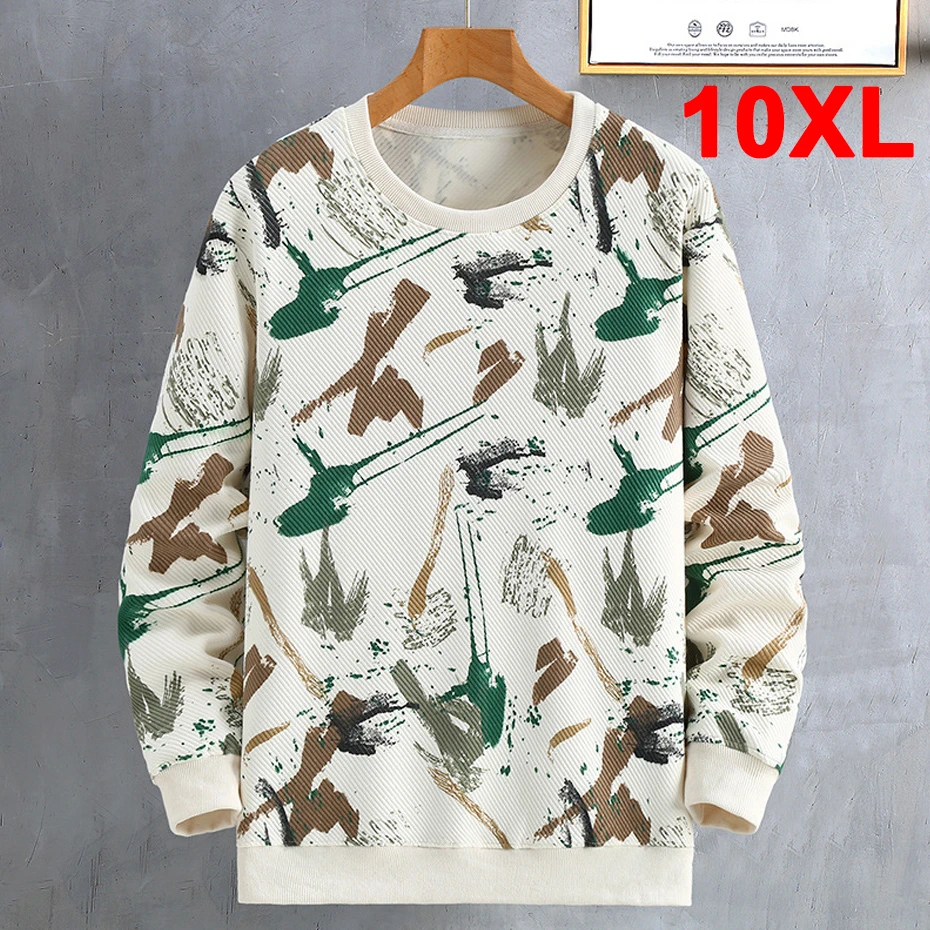 

Big Size Men Clothes Graphic Oversize Sweatshirt Fashion Long Sleeve Round Neck Pullover Male Print Plus Loose 10XL 8XL 5XL 6XL