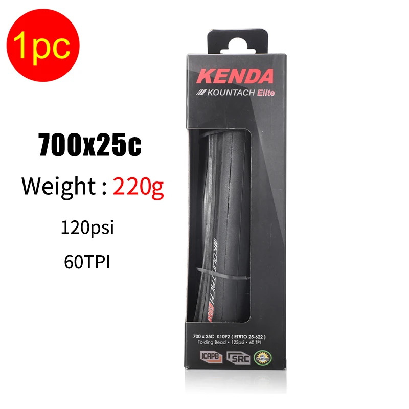 Pneu de vélo perle filaire Kenda Rain coupe V, mur noir, 700