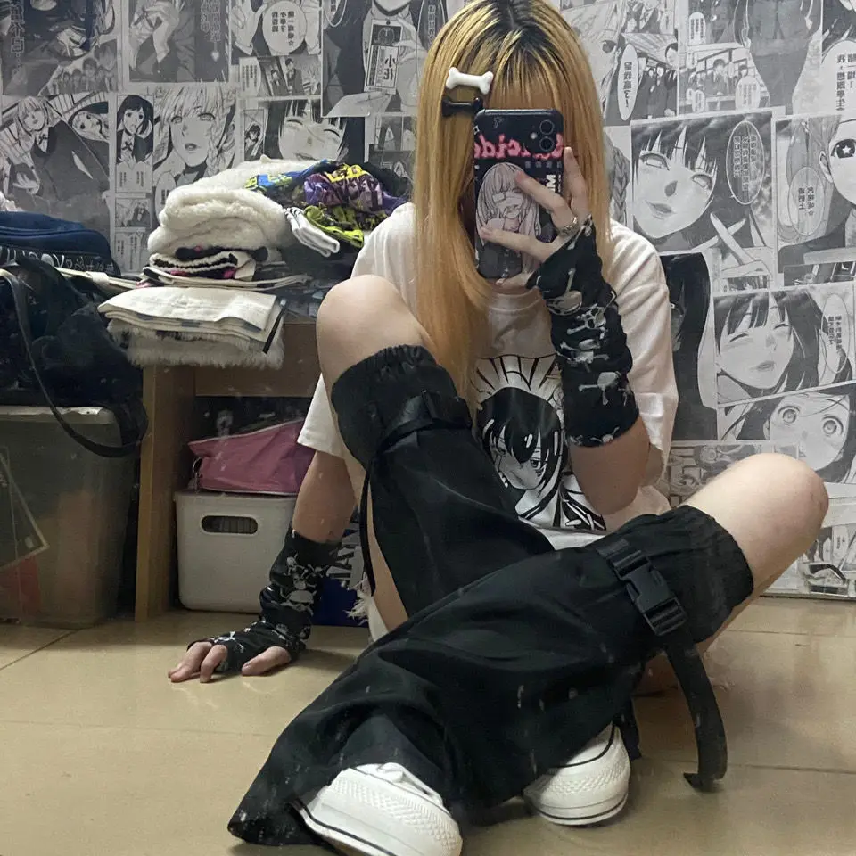 Summer thin Leg Warmers Black Goth Gyaru Y2k Accessories Gothic Lolita