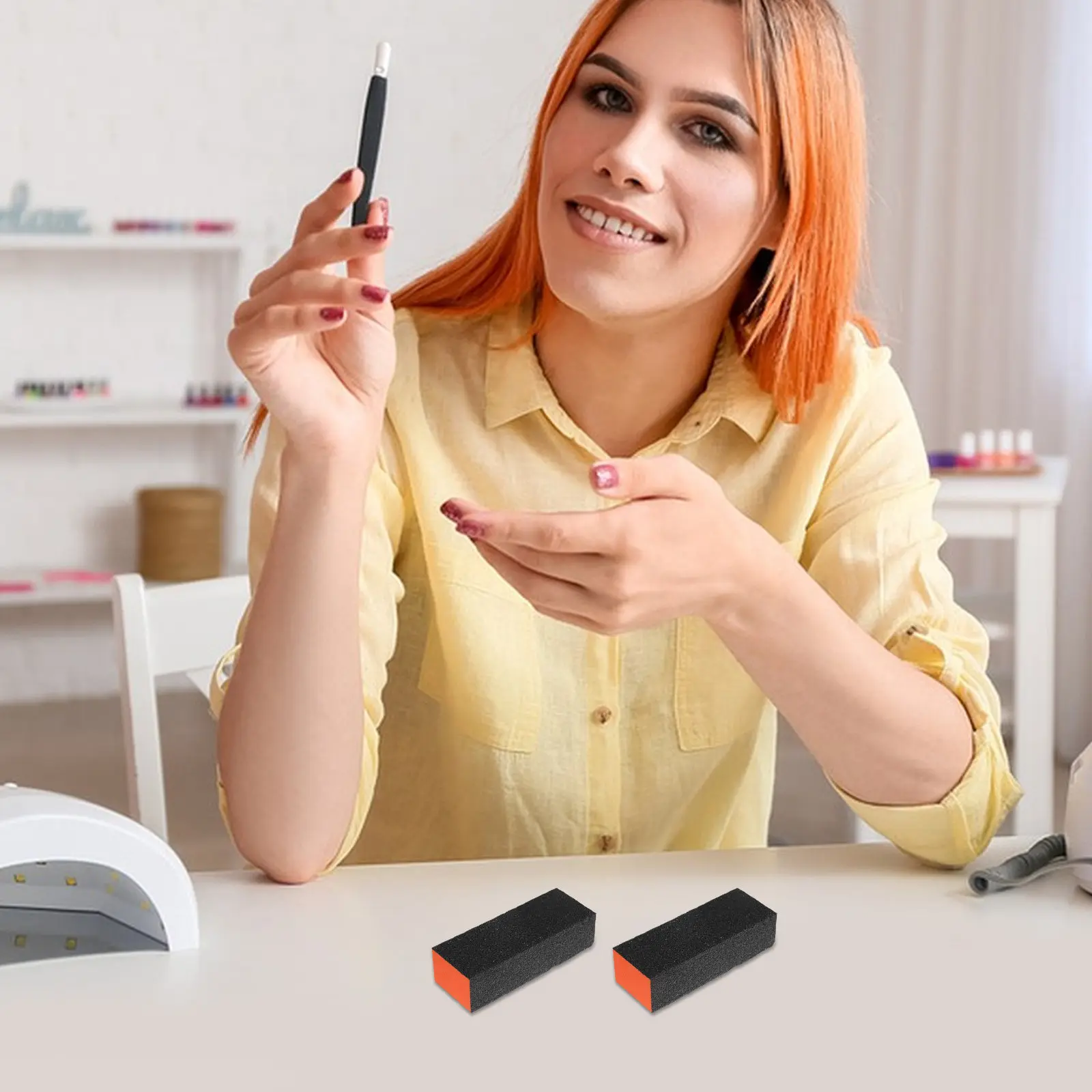 20Pcs 네일 버핑 블록 천연 아크릴 손톱을위한 휴대용 3면 스폰지 버퍼 네일 샤인 폴리쉬 매니큐어 페디큐어