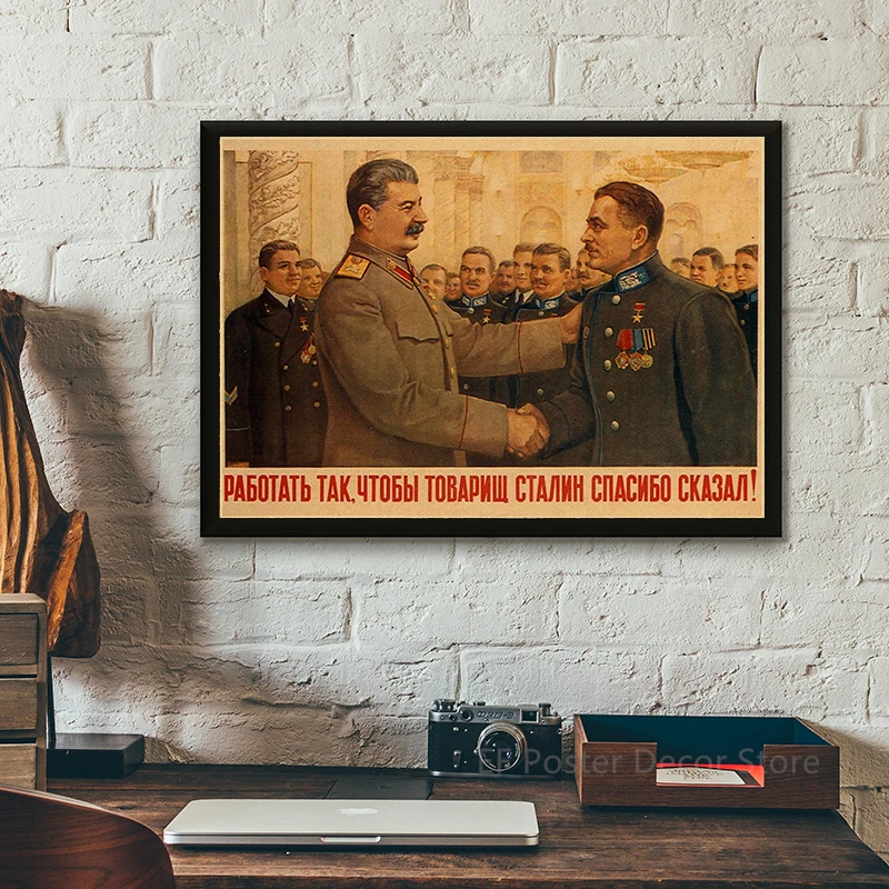 Vintage Art Poster Celebrity Stalin Marx Lenin Poster Soviet USSR CCCP Home Room Decor Painting Vintage Posters Kraft Paper Prints Art Wall Picture