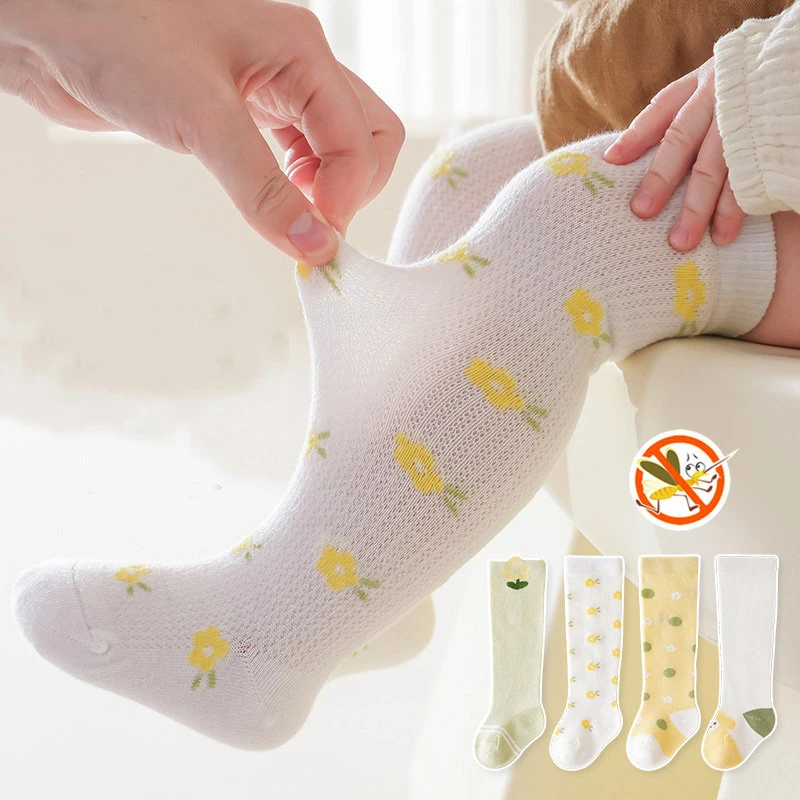 

Baby Cute Cotton Knee Socks Cartoon Lace Kids Girl Socks Newborn Long Tube Boys Knee High Socks Toddler Summer Mesh Leg Warmer