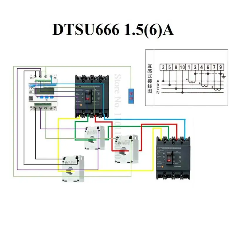 CHNT CHINT DDSU666 DTSU666 Single Phase DIN-Rail 80A 1.5(6)A RS485 ModBus CT Power Inverter Smart Energy Electric Meter Energy images - 6