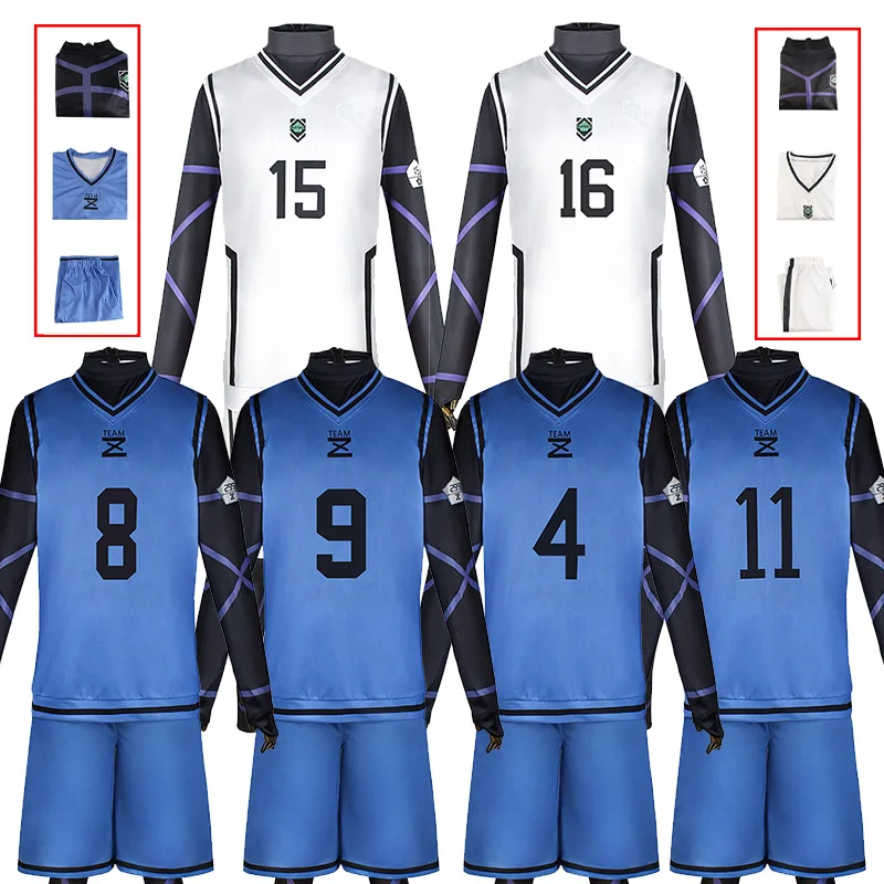 

Blue Lock Cosplay Isagi Yoichi Chigiri Hyoma Cosplay Costume Football Training Uniform Bodysuit Halloween Party Costumes for Men