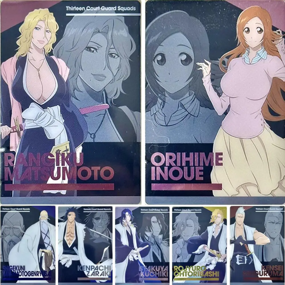 Аниме отбеливатель Урахара Kisuke Inoue Orihime Matsumoto Rangiku Unohana Retsu Двусторонняя Коллекционная открытка Рождественский подарок на день рождения
