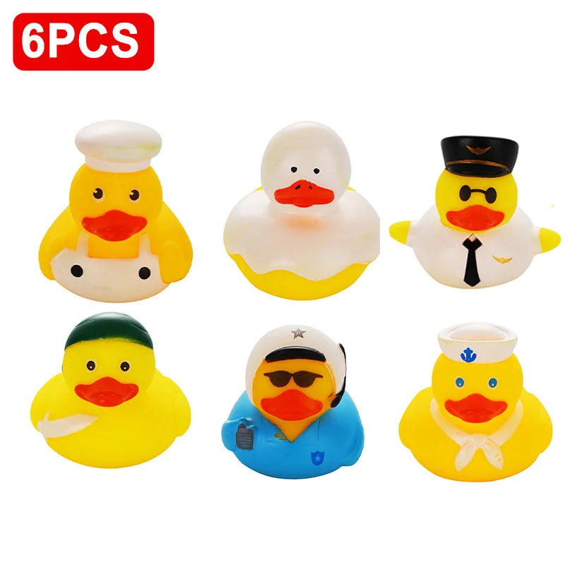 

3/6pcs Baby Bath Toy Cute Little Yellow Duck with Squeeze Sound Soft Rubber Float Ducks Play The Game Fun Gifts for Children