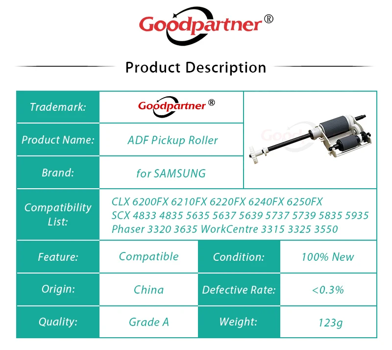 1X 130N01533 JC97-03070A ADF Pickup Roller for SAMSUNG SCX