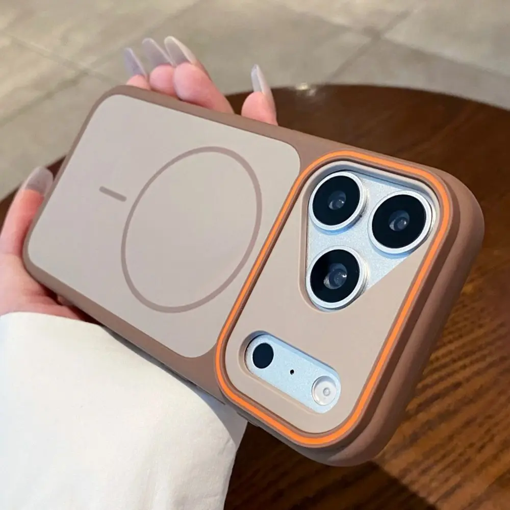 Luxury Silicone Phone Case with Color Collision Design - Shockproof & Magsafe-Compatible Cover
