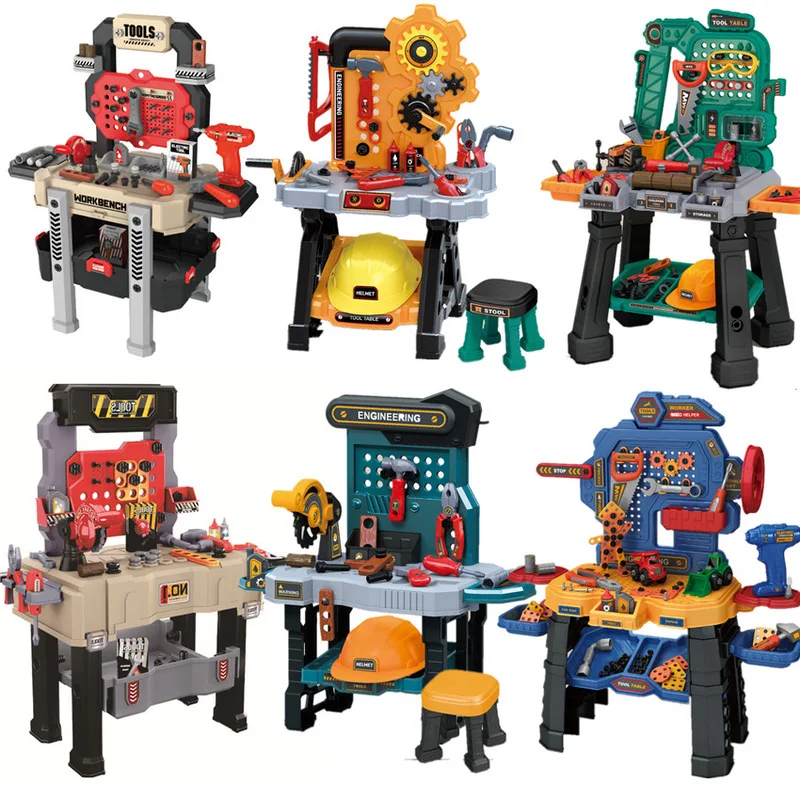 Simulated Maintenance Tool Electric Drill Electric Saw Screw Tightening Tool Table Engineering Cap, Repair Toy Gift Box Etc kids repair toys,plastic construction toys,kids construction toys