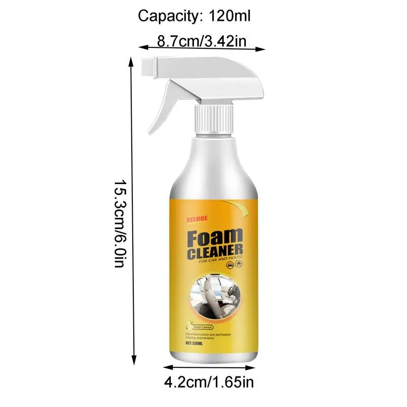 120ml Foam Cleaner Spray,Multifunctional Cleaning Spray Leather  Decontamination