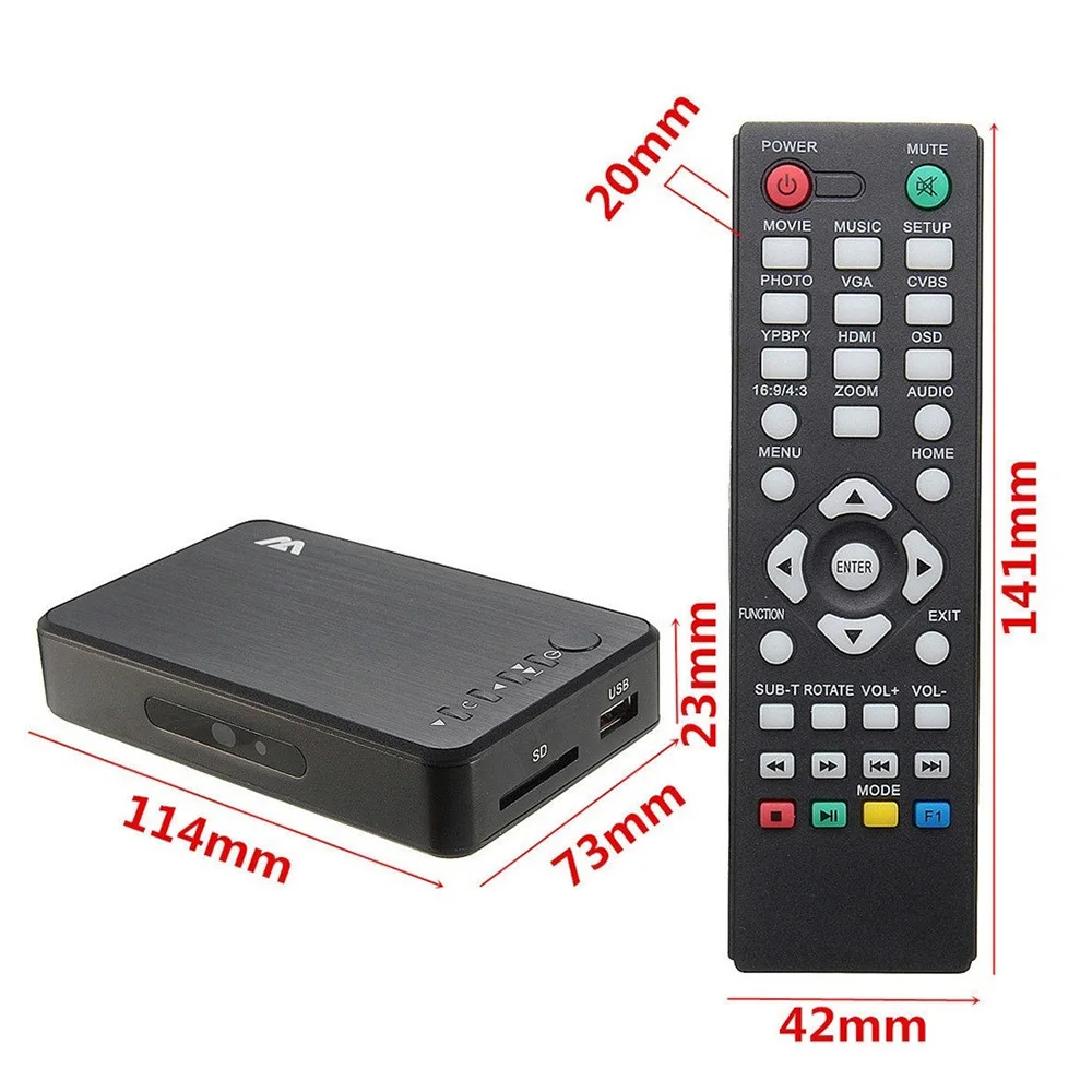 Lecteur multimédia HDMI HD 1080p RMVB MKV SD SDHC USB JPEG W/Remote  d'axGear