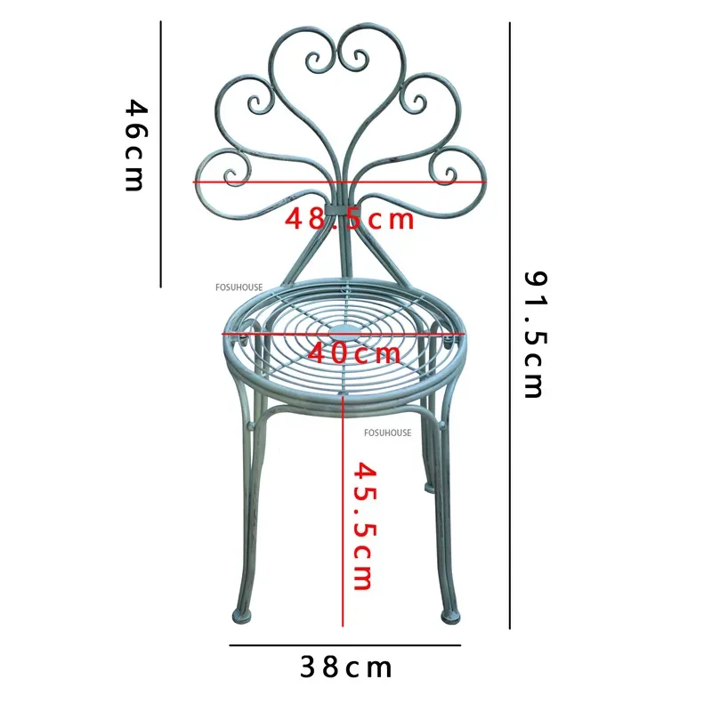 Description Picture 3 of itemNordic Iron Table and Chairs Set Outdoor Courtyard Lounge Chair Household Balcony Garden Coffee Table Garden Furniture set Z