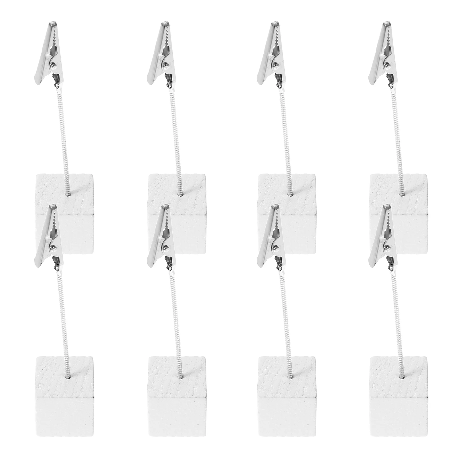 

NUOLUX 10pcs Cube Base Memo Photo Holder Paper Note Clip (White)