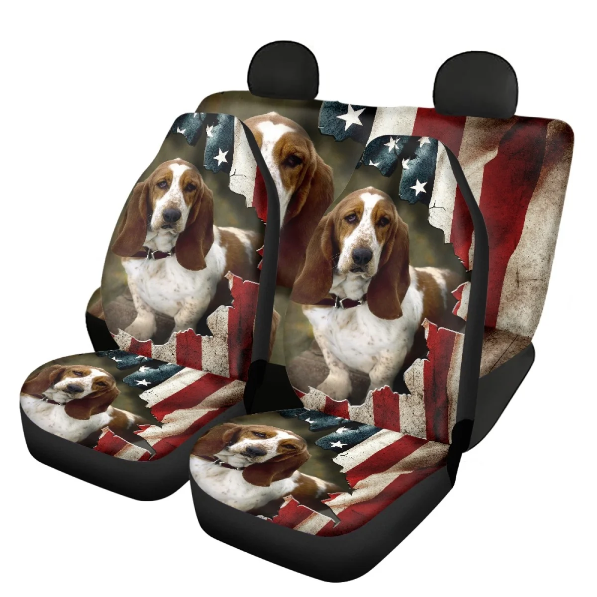 

Чехол Beagles для автомобильного сиденья с 3D рисунком, дизайнерские мягкие прочные аксессуары для защиты автомобильных сидений, Нескользящие Чехлы для передних и задних сидений автомобиля