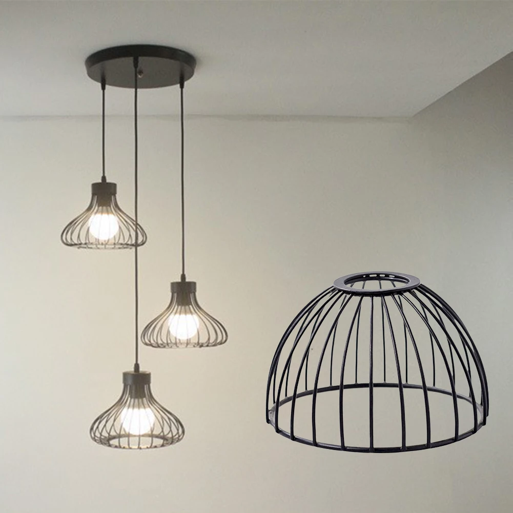 Ceiling Lamp Cages Shade Bulb Lightingmetal Decorative Hanging Cover Iron Open Covers Holders Ceiling Holder Guard Pendant