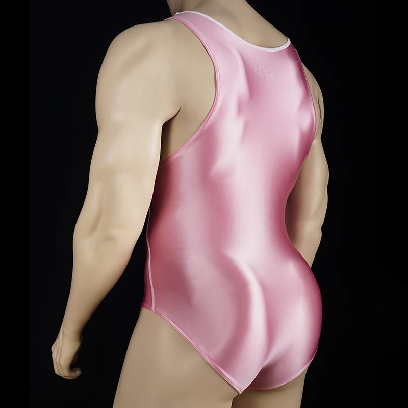 Sexy Glossy Bodysuit Smooth Shiny Competition One Piece Swimsuit Elasticity Shapewear Oily Tights Swimwear Swimming and Fitness