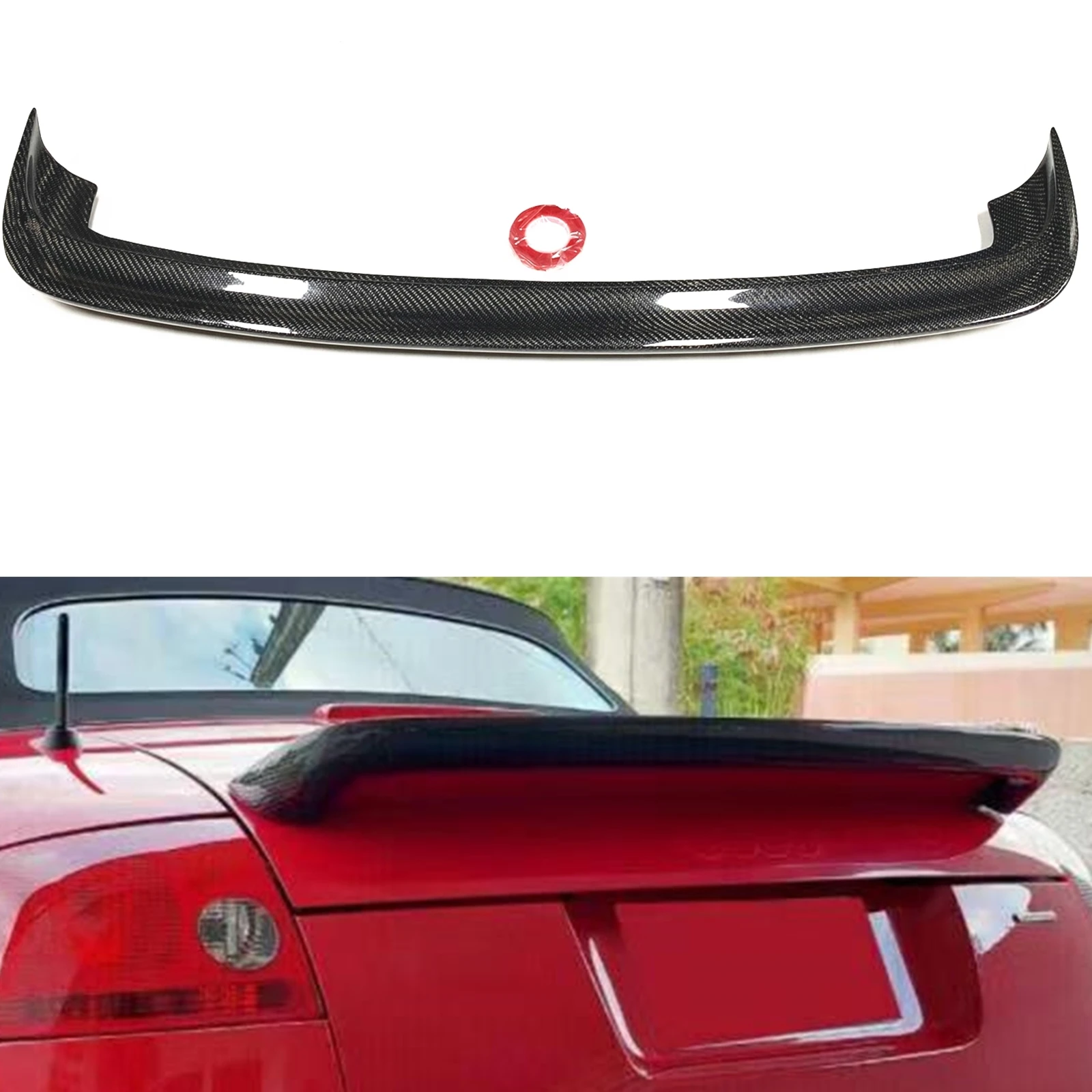 Fibra Di Carbonio Car Rear Trunk Spoiler Lip Trim Ala Superiore Portellone Posteriore Coperchio Flap Splitter Per Audi Tt Mk1 Tipo 8N Tt Quattro 1998-