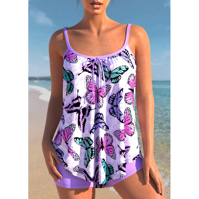 2023 New Summer Two Piece Beach Swimwear 3D Print Tankinis Swimming Tankinis Set Beach Wear Women's Fashion Monokini XS-8XL