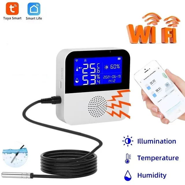 Tuya WiFi Temperature Humidity Sensor LCD Display Smart Life Remote Monitor Indoor Thermometer Hygrometer Meter Support Alexa 1