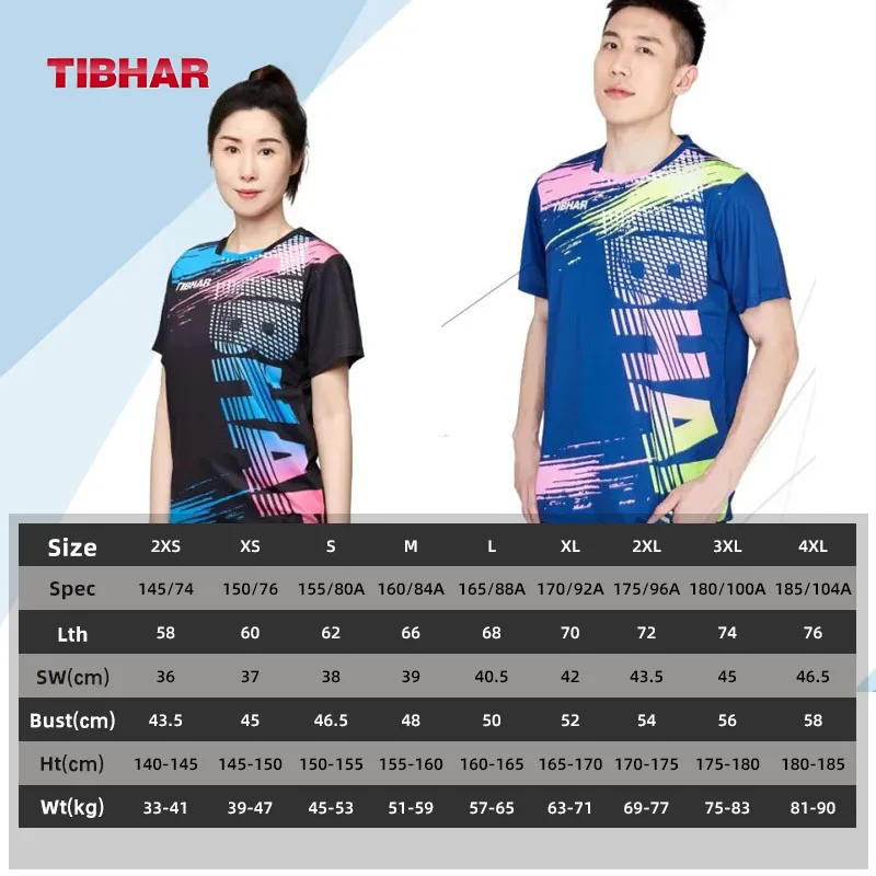 Tibhar Ping Pong T-shirt Short Sleeve Shirts Clothes Sportswear Top Table Tennis For Men Women