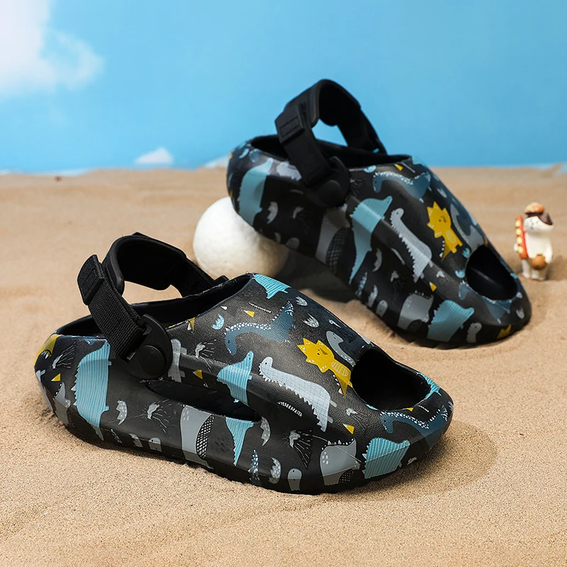 Summer Shoes for Children Casual EVA Clogs Kids Sandals Fashion Printed Beach Shoes Boys Girls Open-toe Outdoor Slippers