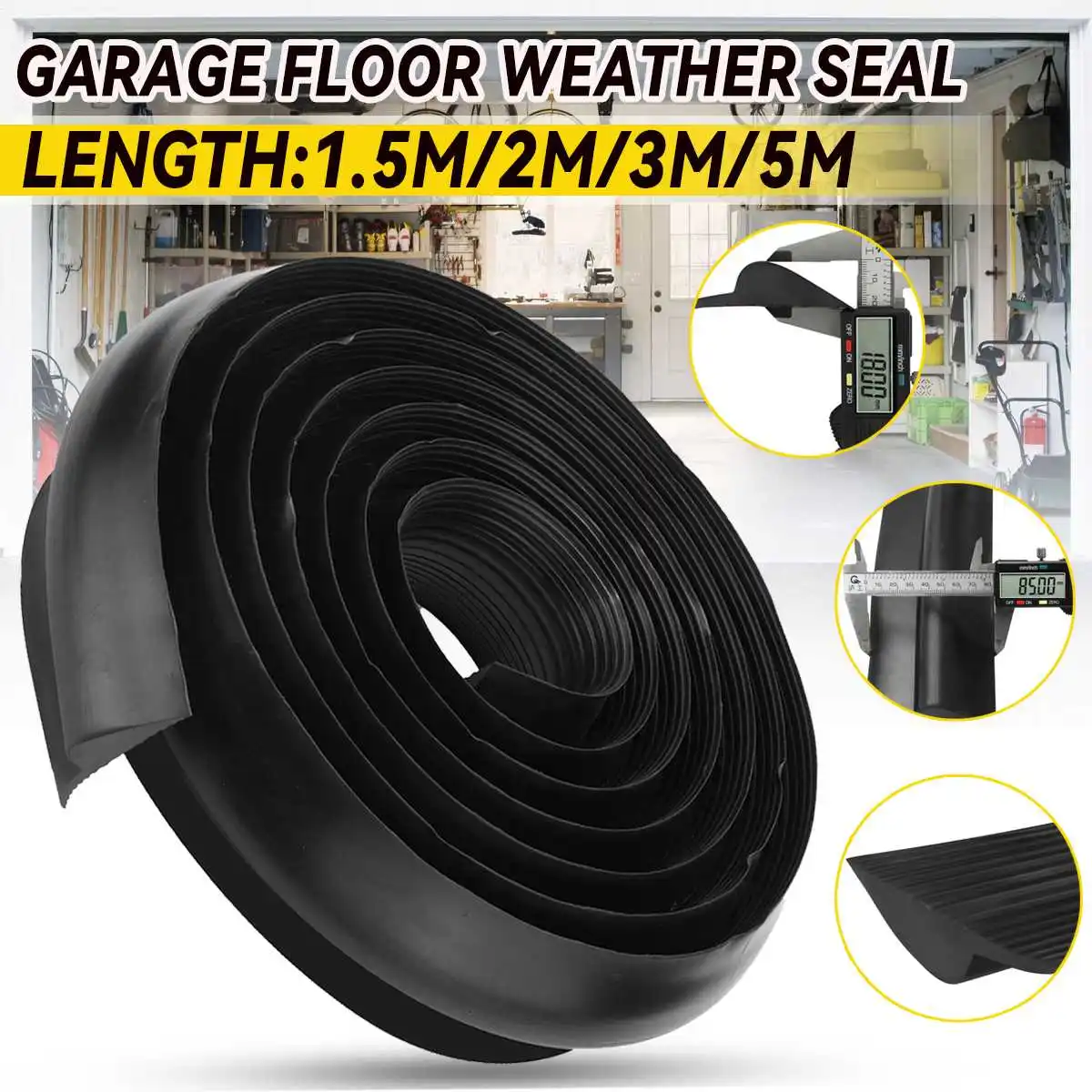 

1.5M/2M/3M/5M 85x18mm Garage Threshold Door Weather Rubber Seal Strap Floor Seal Waterproof Dustproof Special PVC Rubber Strip