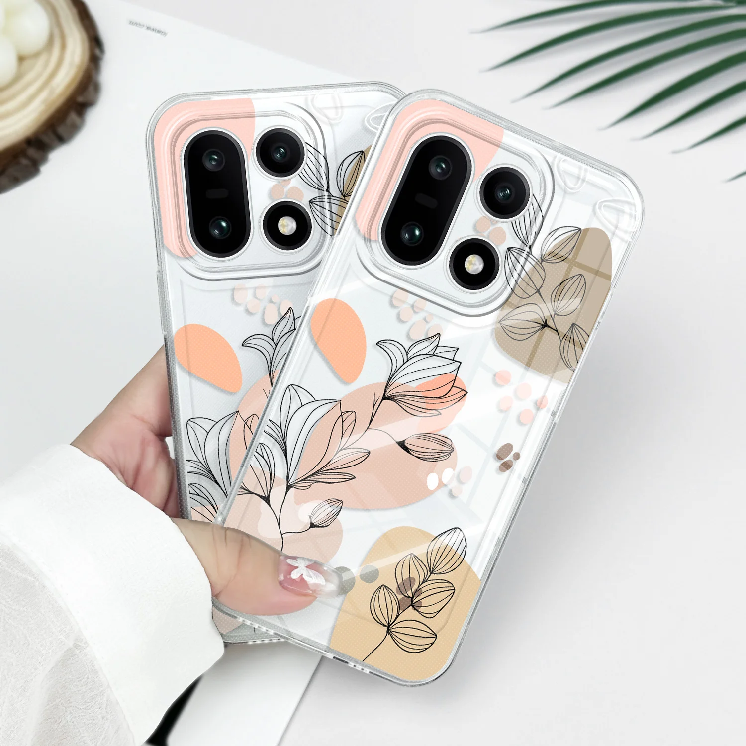 Elegant Transparent Floral Soft TPU Phone Case