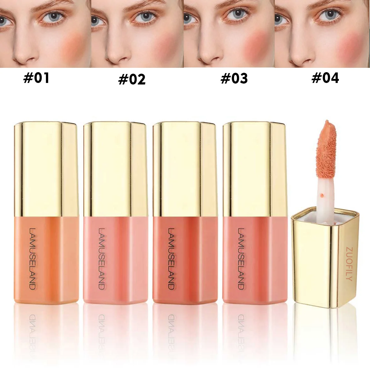 Face Liquid Blush Eyeshadow Blusher 4 Color High Quality Pigment Long