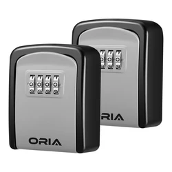 2PCS ORIA Password Key Box Weatherproof Security Key Storage Lock Box Wall Mounted Password Box Outdoor Key Safe Lock Box