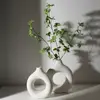 Simple Plastic Vase Donut Shape Single Flower Pot Home Living Room Decoration Table Ornaments Circle Flower Arrangement Vase 5