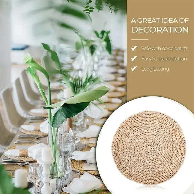 6 Tovagliette Rotonde In Rattan Naturale - Intrecciate A Mano, 30 Cm, Per Tavola E Decorazione - Foto 11