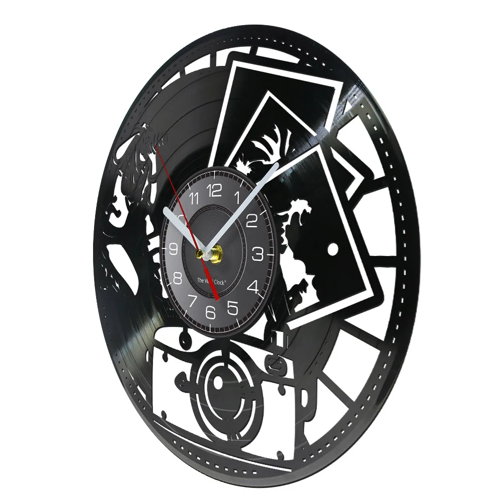 Photography Vinyl Record Wall Clock Home Decor Shutter Lens Film Camera Digital Retro Photo Shoot Art Photographer Wall Clock 2