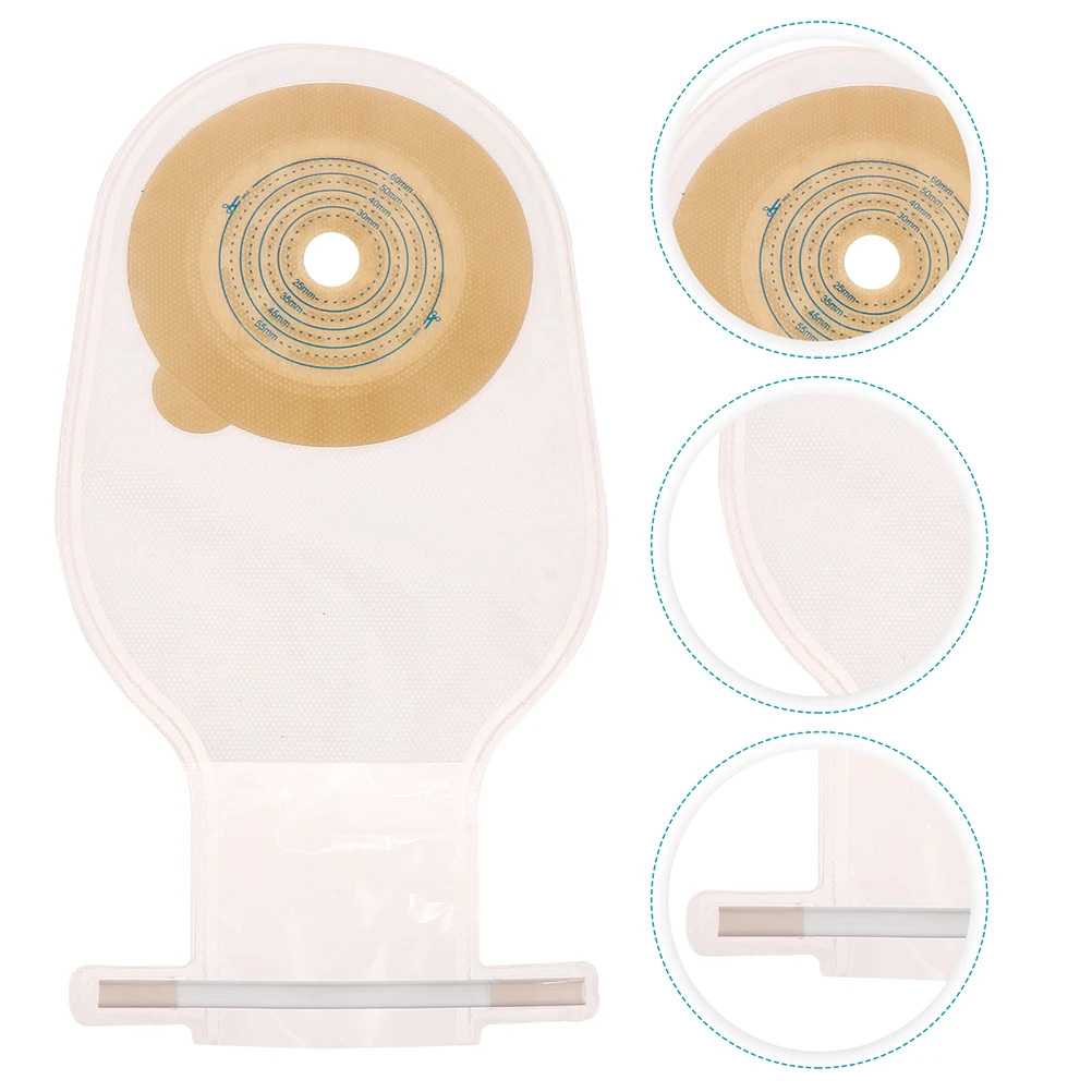 Disposable Ostomy Bags Skin Stoma Rings Leakproof Barriers Nonwoven Lining Safe Daily Use Fits Stoma Sizes Women Men 5pcs