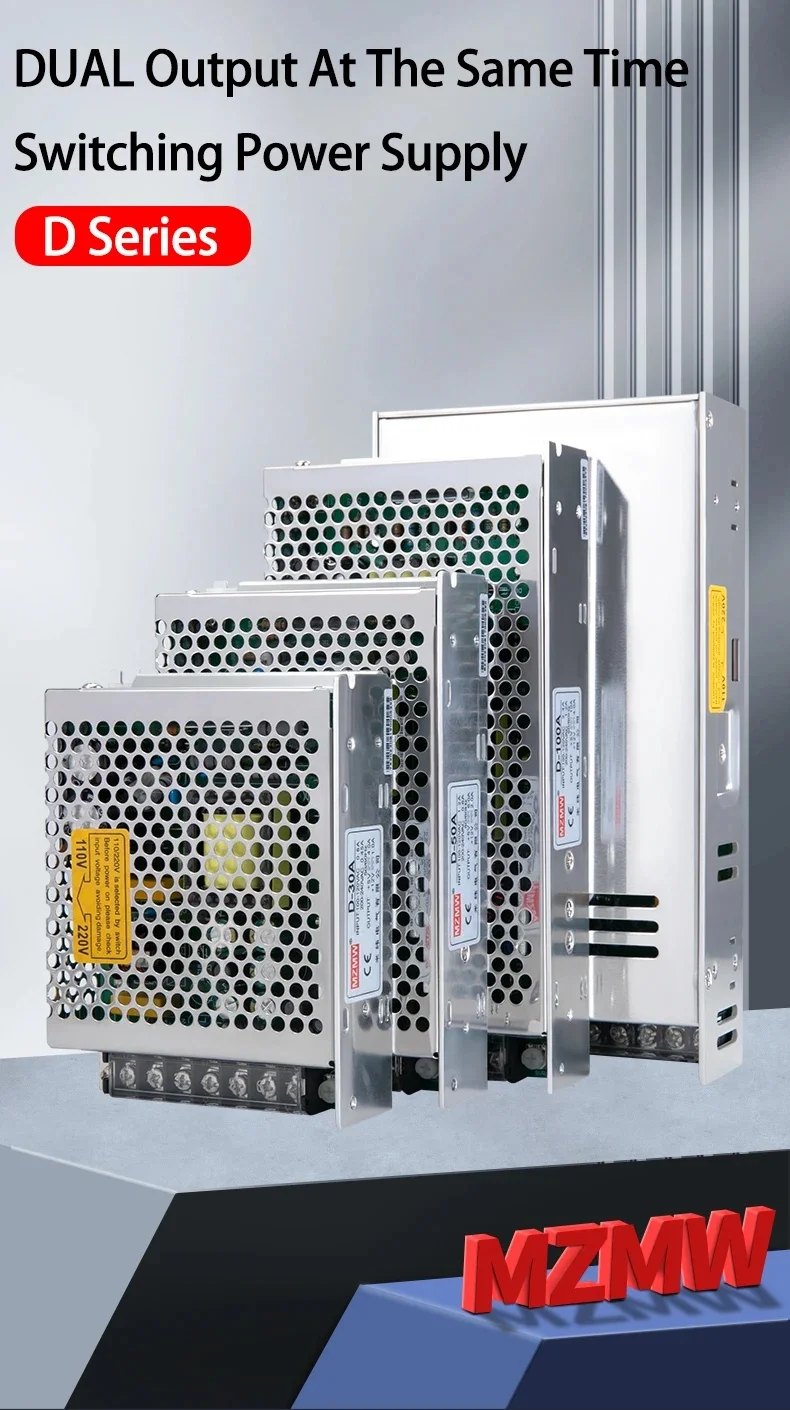 MZMW Dual Output Switching Power Supply 30W 50W 75W 100W 120W 350W 500W Ac Dc Converter ± 5V 24V 12V 15V LED Power SMPS Driver