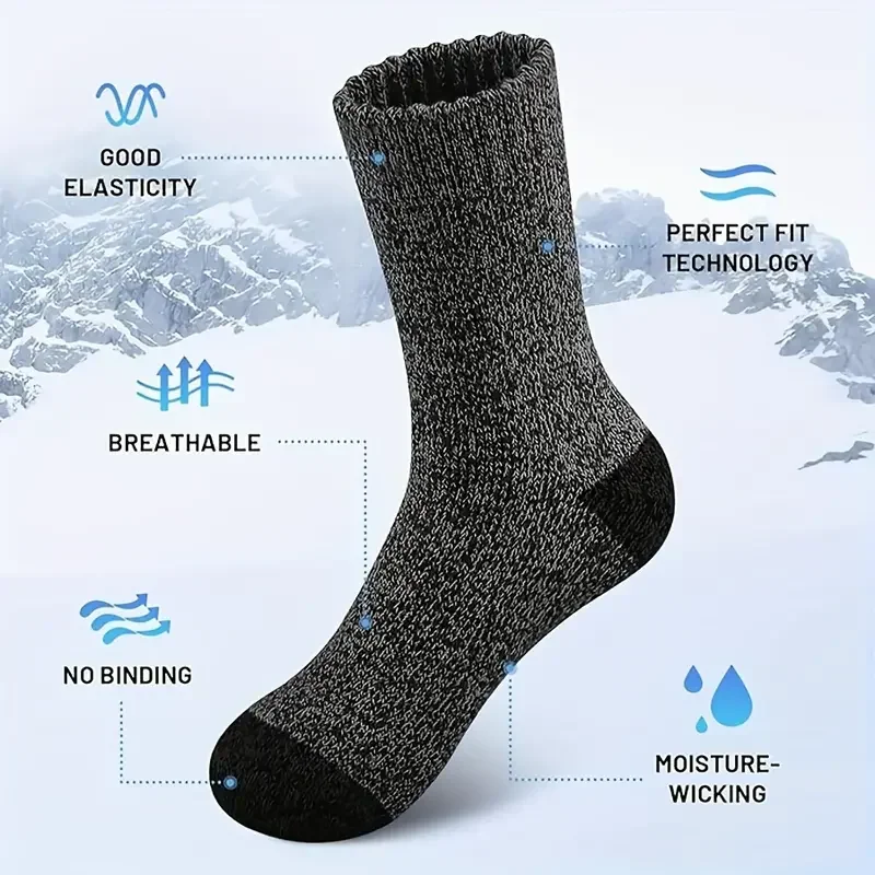 5 Pairs Merino Wool Socks for Man Women , Super Thick Hiking Sock Men’s Thermal Socks for Cold Weather Men Woman Snow Socks Best Sellers In Sports & Entertainment
