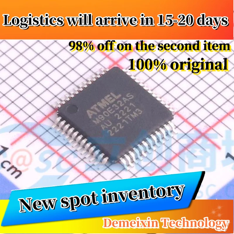 10PCS ATM90E32AS-AU-R  ATM90E32AS TQFP-48(7x7) 100%Original   New in Stock