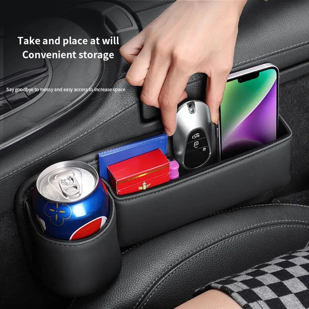 

PU Leather Car Seat Organizer Storage Box Universal Card Phone Holder Wallet Interior Keys Accessories Auto C3Q3