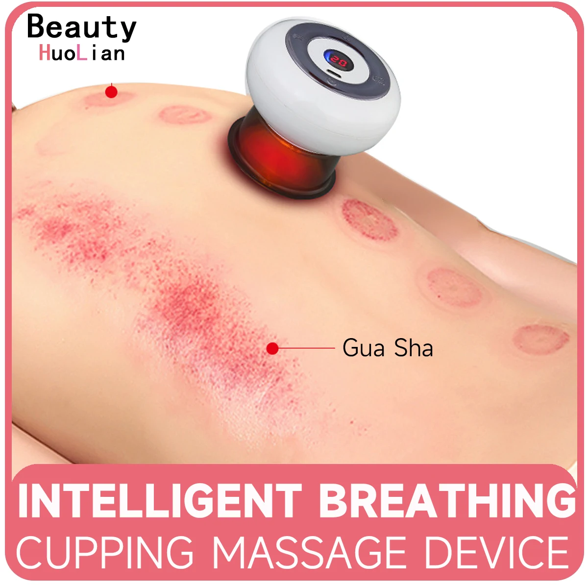 

Electric Intelligent Breathing Vacuum Cupping Device 3 Gears LED Smart Meridian Guasha Tool Massage Cupping Heat Therapy