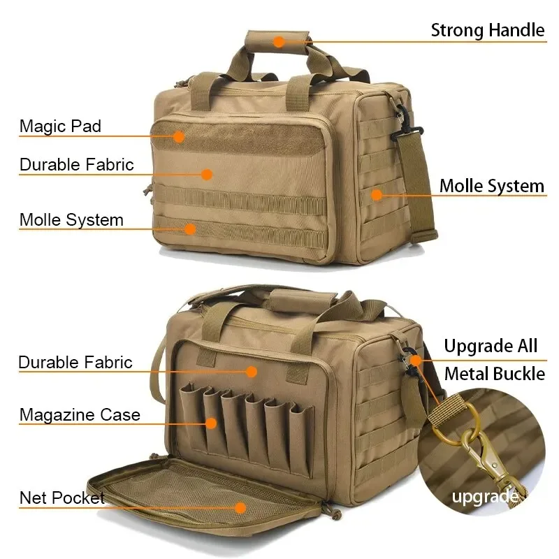 Gun Bag Gun Range Storage Bag with MOLLE System Durable Shoulder Pack for Outdoor Equipment & Accessories